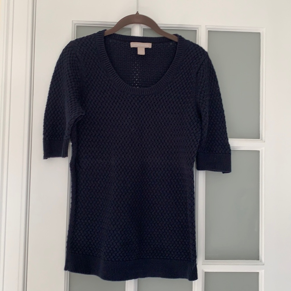 Banana republic basket stitch sweater, preppy navy, size small